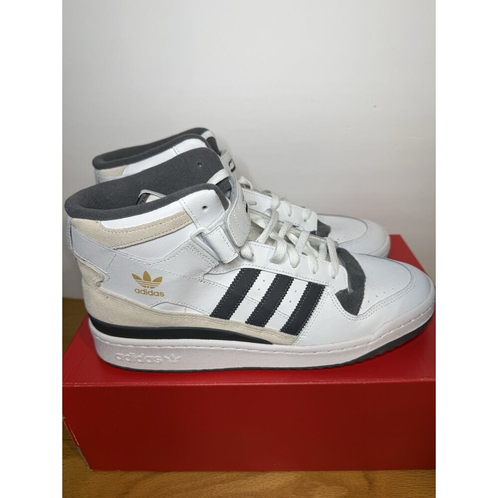 Adidas Mens Forum Mid GW4371 White Basketball Shoes Sneakers Size 13 NWT